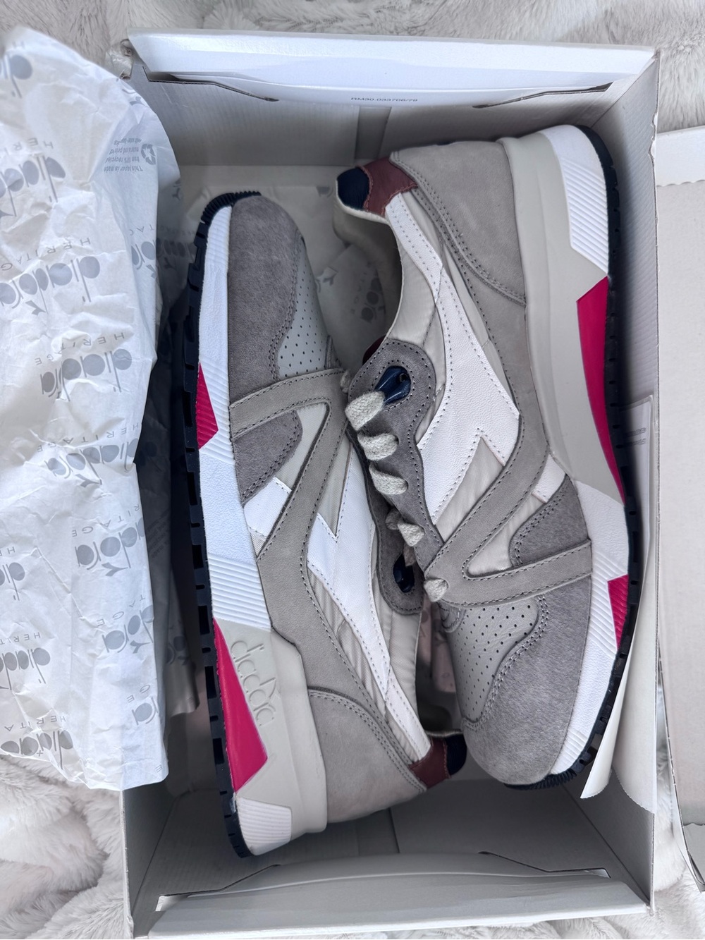 Diadora N9000 H 8.5 men’s Made in Italy New in Box Rain Gray/Blue Denim